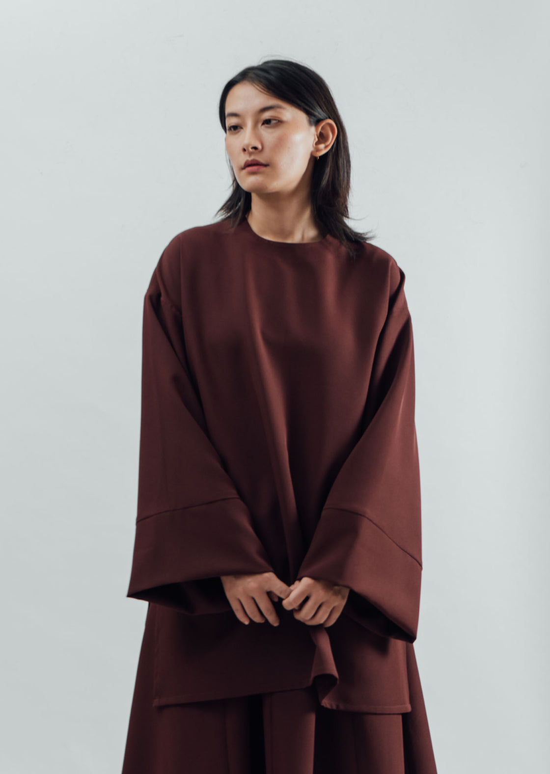 Round Neck Box Top - Brown