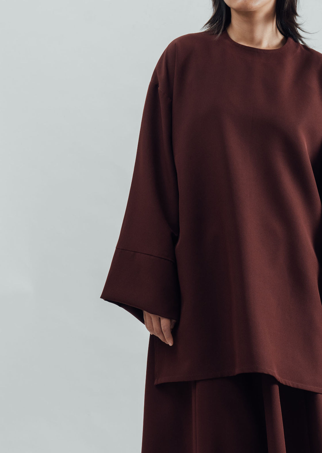 Round Neck Box Top - Brown